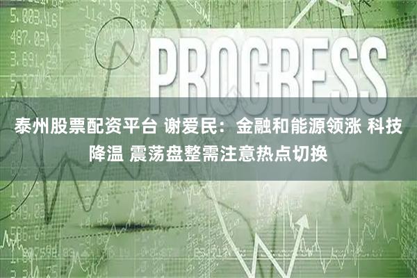 泰州股票配资平台 谢爱民：金融和能源领涨 科技降温 震荡盘整需注意热点切换