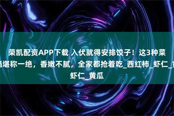 荣凯配资APP下载 入伏就得安排饺子！这3种菜调馅堪称一绝，香嫩不腻，全家都抢着吃_西红柿_虾仁_黄瓜
